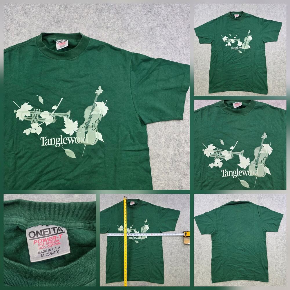 VTG 90s Tanglewood Orchestra T Shirt Mens Medium Green Oneita Music Symphony‎
